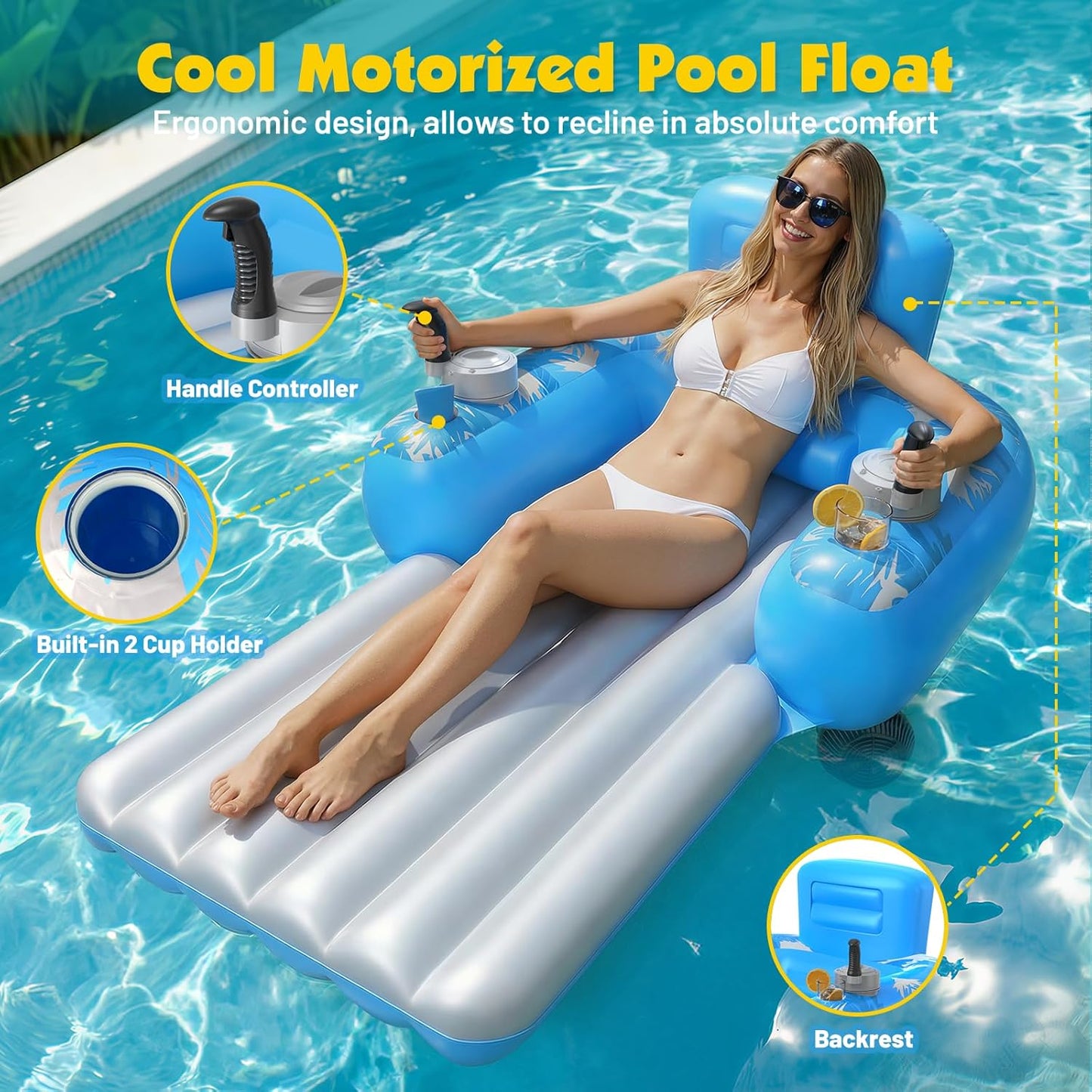 ☀️Summer Carnival 50% OFF- Sugaresd Motorized Summer Pool Cruiser🏊